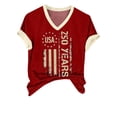 thumbnail image 7 of YVNAURA America 250 Shirt for Women V Neck Patriotic Tee 250th Anniversary USA Flag Top 4th July Semiquincentennial 1776-2026 Independence Day Outfit Summer Casual T Shirt, Red, L, 7 of 7