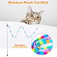 thumbnail image 3 of Juguete para gatos, varita para gatos, juguete interactivo para gatos, campana para gatos de interior, tira de peluche de arcoíris, 3 of 5