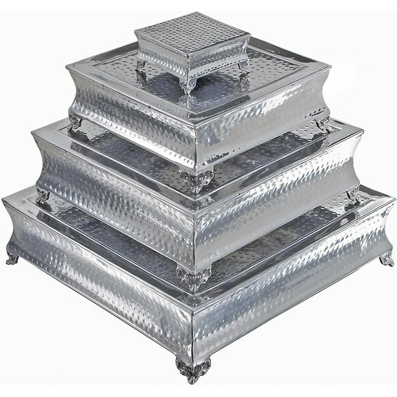 NauticalMart Aluminum Cake Stand Set Wedding Birthday Cake Stand