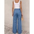 thumbnail image 6 of Women High Waist Wide Leg Pants, Loose Fit Long Trousers with Pockets for Daily Office Commute, 6 of 6