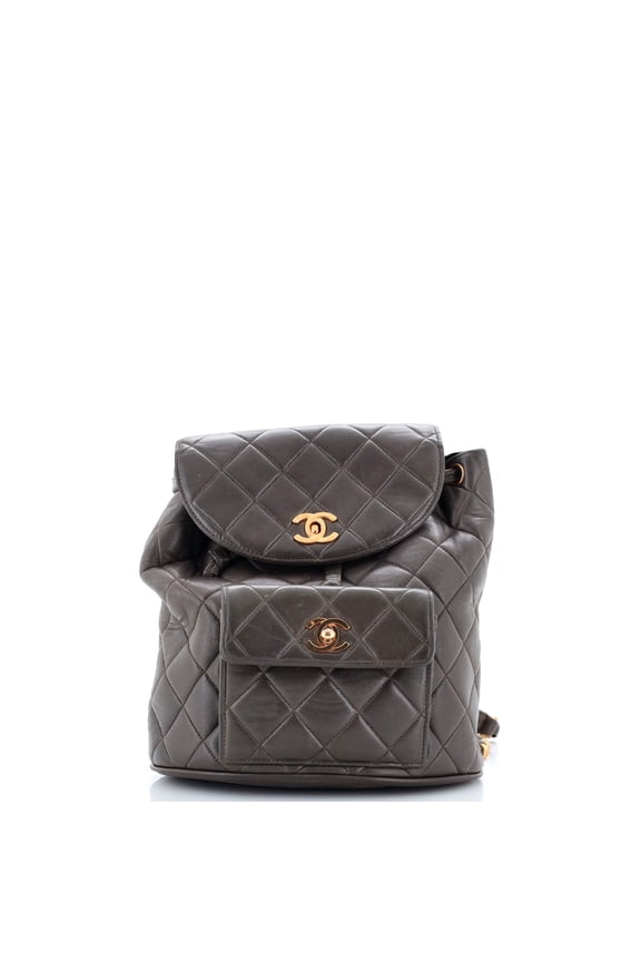 Pre-Owned Vintage CC Pocket Backpack Quilted Lambskin Small By Rebag