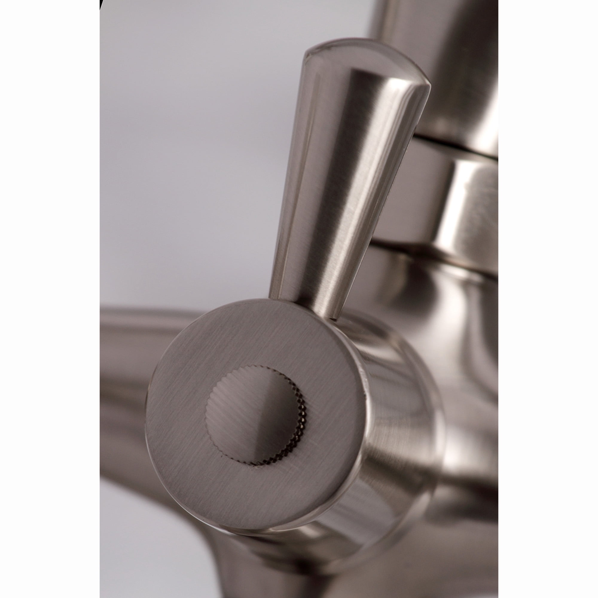 Kingston Brass KS267SN Kingston 6" Center Deck-Mount Clawfoot Tub Faucet with Hand Shower, Brushed Nickel