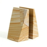 Bey-Berk Marble Marble Book Ends 6"H Beige (R10S)