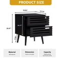 thumbnail image 3 of Resenkos Boho Set of 2 Bedside Table Natural Storage Nightstand for Bedroom with Hollowed-Out Drawers, Black, 3 of 10