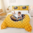 thumbnail image 3 of Erosebridal Baseball Ice Cream Queen Comforter Set,Ball Games Bedding Comforter Set For Boys Kids,Reversible,3-Piece, 3 of 7