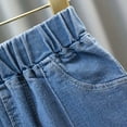 thumbnail image 4 of Jalioing Child Girls Denim Trouser Bootcut Flared Jeans Pants Solid Color Kids Girl's Slim Straight Pant (7-8 Years, Blue), 4 of 7