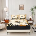 thumbnail image 2 of Manfei Halloween Skeleton Pattern Fitted Sheet Full,Magic Witch Cat Bed Set,3 Pieces,1 Fitted Sheet and 2 Pillowcases, 2 of 6