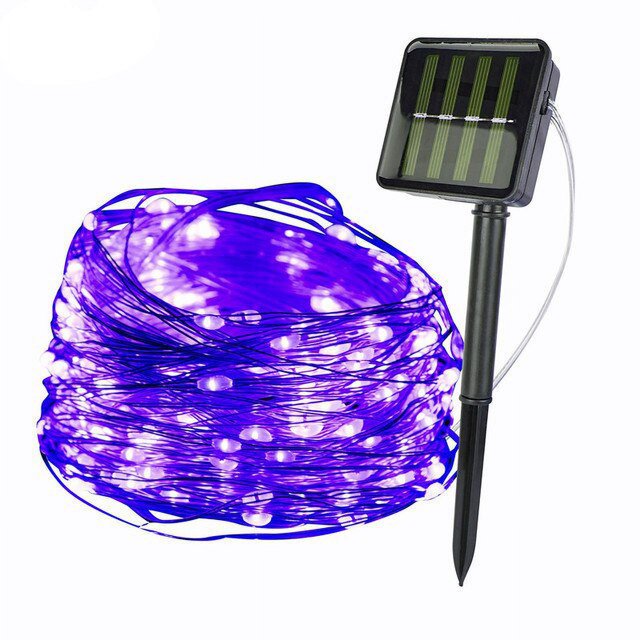 Guirnalda de luces solares para decoración de jardín, lámpara de energía Solar de 65 pies y 200m, impermeable, para exteriores