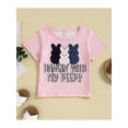 thumbnail image 5 of Toddler Kid Girls Bell Bottom Outfits Set Letter Print T-Shirt + Patterned Flared Pants Set, 5 of 9