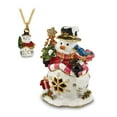 thumbnail image 4 of Bejeweled Pewter Multi Color Finish HOLLY JOLLY Snowman Trinket Box, 4 of 4
