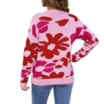 thumbnail image 3 of Bovemsi Womens Sweaters Cozy Autumn New Round Neck Knitted Long Sleeve Sweater Women's Print Warm Comfortable Fit Business Casual Sweaters, 3 of 9