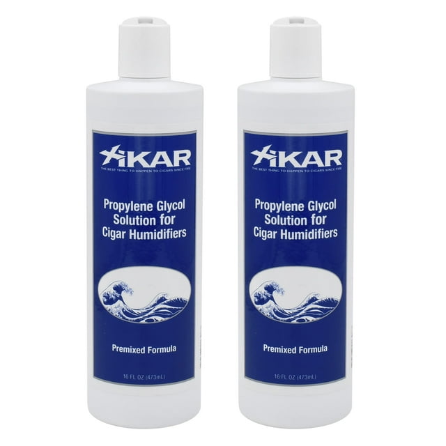 Xikar Cigar Humidor Solution - Premium Pre-Mixed Propylene Glycol for 70% Relative Humidity Maintenance, Consistent Humidity Control, Easy-to-Use Liquid for Reliable Humidification, 16 Fl Oz 2 Pack