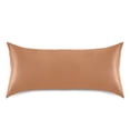 thumbnail image 3 of Dailycode Satin Pillow Case Standard Silk Pillow Cover for Hair and Skin Envelope Closure Brown 20"x26", 3 of 9