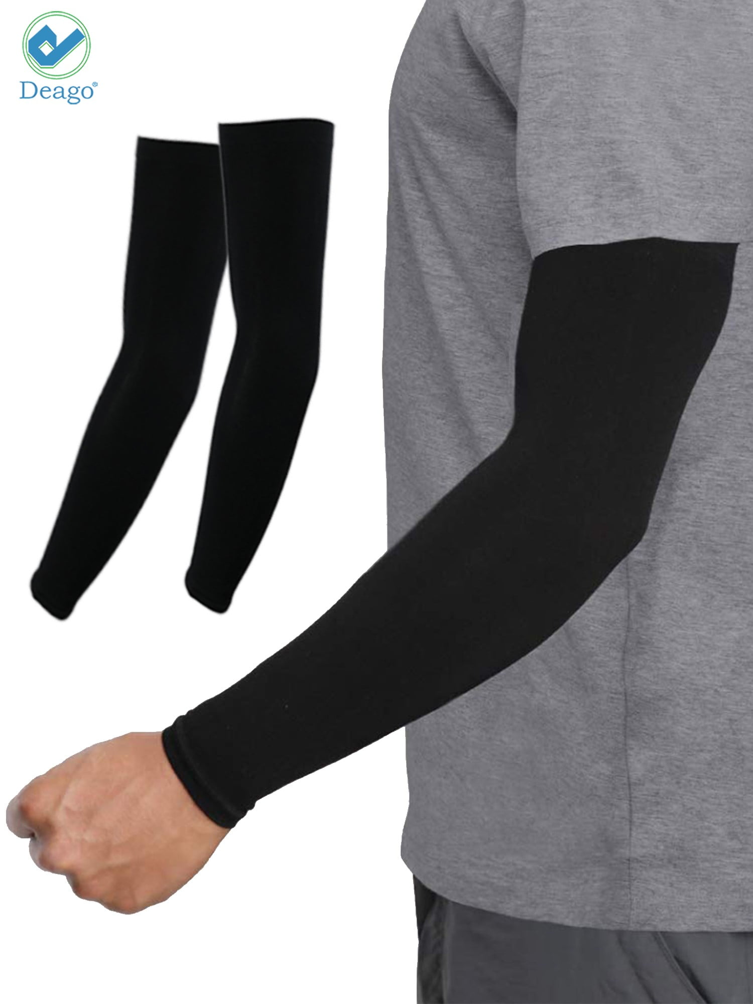 Ice Cooling Arm Sleeves Cover UV Sun Protection Running Black Basketball M7C5 