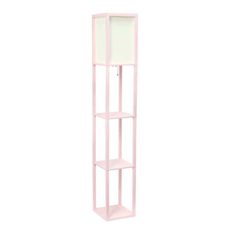 Simple Designs Etagere Shelf Floor Lamp, Pink Large Lamp Shades For Floor Lamps
