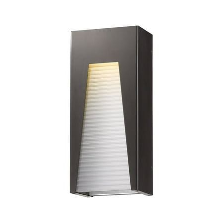 

14W 1 Led Outdoor Wall Mount In Modern Style 8 Inches Wide By 18 Inches High-Bronze Silver Finish-Frosted Ribbed Glass Color Z-Lite