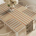 thumbnail image 2 of Ambesonne Geometric Table Runner & Placemats, Hexagonal Comb Modern, Placemat 4 pcs + Runner 14"x90", Orange Dark Blue, 2 of 2