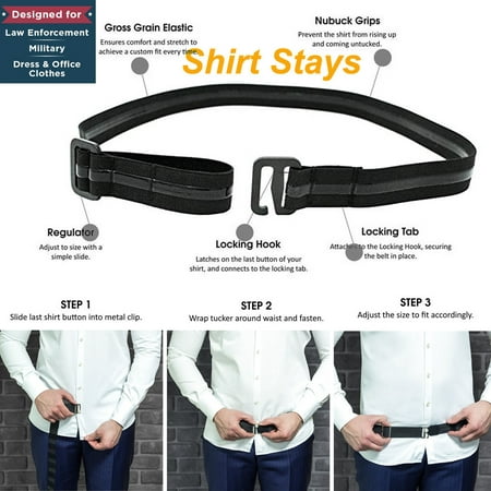 iLH Adjustable Near Shirt-Stay Best Shirt Stays Black Tuck It Belt Shirt Tucked (The Best Belt For Men)