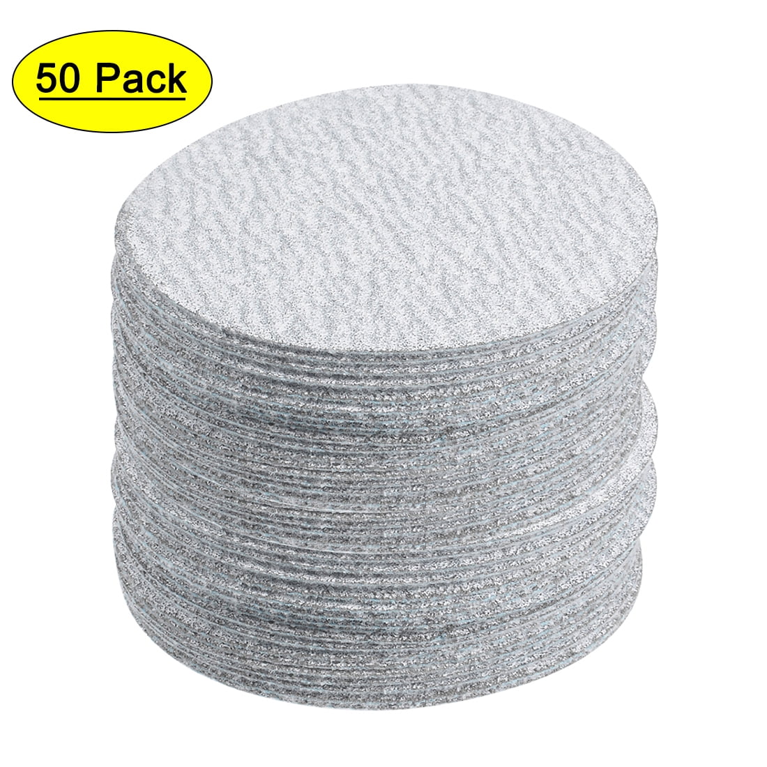 Uxcell 50 Pcs 5-inch Aluminum Oxide Sanding Discs - 400 Grit, Flocking Back, Dry Hook And Loop For Orbital Sanders