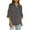 Gray, variant on Wyobmus Women's 3/4 Sleeve Linen Shirts Casual V Neck Tunic Blouse Stretch Loose Henley Collared Breathable Side Slit Cotton T Shirt Olive Green