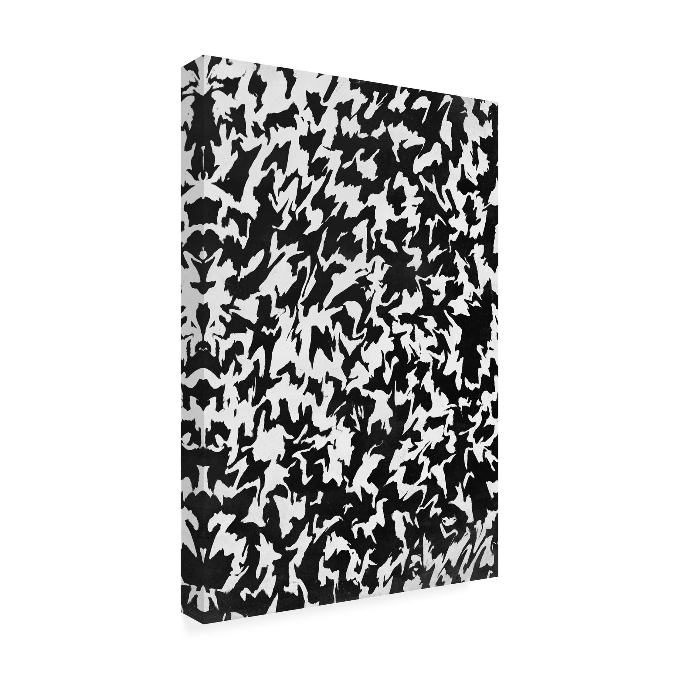 Canvas Wall Art - Treechild 'Black And White Zig Zag Pattern' Wall Art for Living Room, Bedroom, or Office D?cor by Trademark Fine Art - 12 x 19 Inches