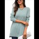thumbnail image 1 of Camiseta Holgada de Larga con Cuello Redondo y Estampado Geométrico de Jacquard para Mujer, Ropa de Invierno 2025 Verde Oscuro S, 1 of 10