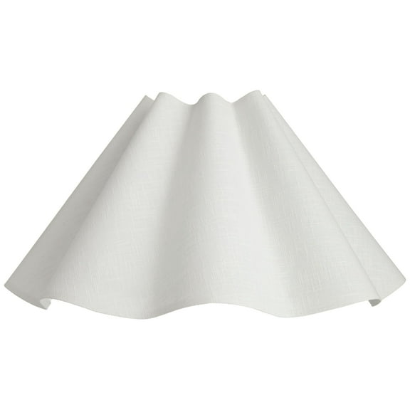 Springcrest 6" Top x 18" Bottom x 10" High x 10" Slant Lamp Shade Replacement Large White Wave Empire Linen Spider Harp Finial