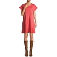 thumbnail image 5 of Time and Tru Women's Flutter Sleeve Knee Length Tiered Dress, 5 of 5