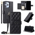 thumbnail image 1 of Funda tipo billetera GANGXUN para iPhone 16 Pro – Tapa abatible con correa para mujer, 1 of 5