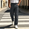 thumbnail image 4 of Men's Pleated Dress Pants Straight Leg Slacks Business Casual Trousers Old Money Style with Belt Loops Slant Pockets for Office Work, Dark Gray, S, 4 of 8