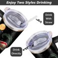 thumbnail image 4 of Mushroom 40 oz Tumbler with Handle and Straw, Double Wall Vacuum Insulated Stainless Steel Tumbler with straw, 100% Leak-proof Water Bottle, Travel Mug Coffee Cup, Gift for men and Women, 4 of 6