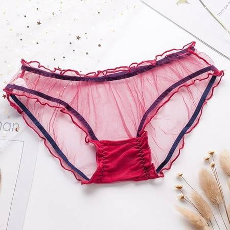 

Sexy Lingerie Female Personality Multicolor Transparent Mesh Lace Lingerie Women Panties