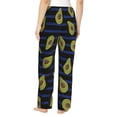 thumbnail image 3 of Naloa Avocado Print Women’s Ultra-Soft Comfy Pajama Lounge Pants with Pockets & Drawstring, 3 of 8