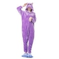 thumbnail image 1 of Avamo Combinaisons pour Femmes Pyjamas en Flanelle Imprimé d'Animaux de Dessins Animés Combinaison à Capuche Duveteuse Automne une Pièce Chat Violet G, 1 of 4