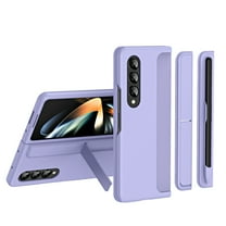 ELEHOLD for Samsung Galaxy Z Fold 4 Case with Stylus Pen, Hinge Protection Removable S Pen Holder Hidden Kickstand Drop Protection Shockproof Case for ZFold 4 5G 7.6 inch 2022, Lavender