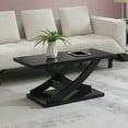 thumbnail image 2 of Convenience Concepts Newport Criss-Cross Coffee Table in Black Wood Finish, 2 of 6