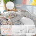 thumbnail image 4 of Easter Bunny Twin Size Comforter Set, Vintage Colorful Flower Floral Leaf Eggs Blue Plaid Bedding for All Seasons, 4 Pcs Bed Set, 1 Quiltcover (68"x86") ,1Sheet(67"x116"), 2Pillowcases (30"x20"), 4 of 9