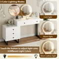 thumbnail image 4 of Vanity Desk with Mirror and Lights, 49.2”H Makeup Vanity with 3 Color Lights and Adjustable Brightness, Bedroom Vanity Table with 5 Drawers Makeup Vanity Modern Makeup Vanity Organizer, 4 of 6