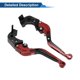 thumbnail image 5 of Palancas de freno y embrague cortas y largas para Kawasaki ZX14R 2006-2017, palanca de freno ajustable de motocicleta, aleación de aluminio, cabeza roja, mango negro, 5 of 6