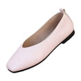 thumbnail image 2 of Women’s V-Cut Litchi Grain Square Toe Ballet Flats, Comfort Slip On Shoes, Lightweight Footwear, Casual & Office Everyday Wear,36, 2 of 7