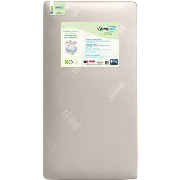 Simmons Kids Beautyrest Recharge Hybrid Morning Dew Crib and Toddler Mattress