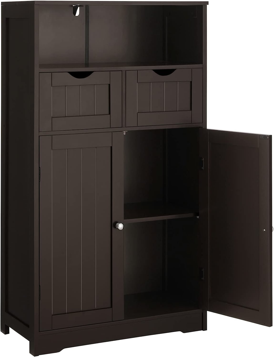 Large Bathroom Linen Storage with 2 Drawers & 2 Shelves