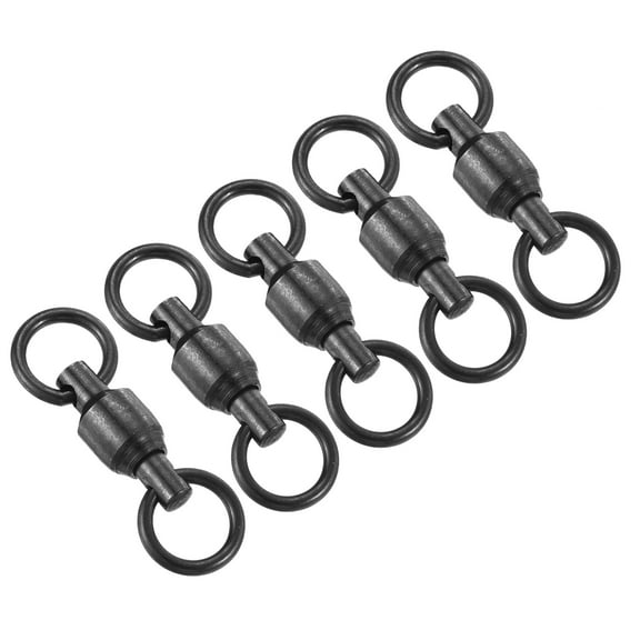 Uxcell 103LBS Stainless Steel Ball Bearing Swivel for Saltwater Freshwater Fishing, Black 25 Pack