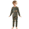thumbnail image 6 of FORMRS Long Sleeve Top and Pants Pajama Set for Niños 2-Piece Sleepwear, Sizes 18M-8Y, Green Forest Fox Pattern, 6 of 6