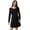 Black, variant on WiWi Women's Nightgown Sleepwear Soft Sleepshirt Long Sleeve Nightshirt Pajama Dress-Viscose from Bamboo S-XXL, Black, Medium