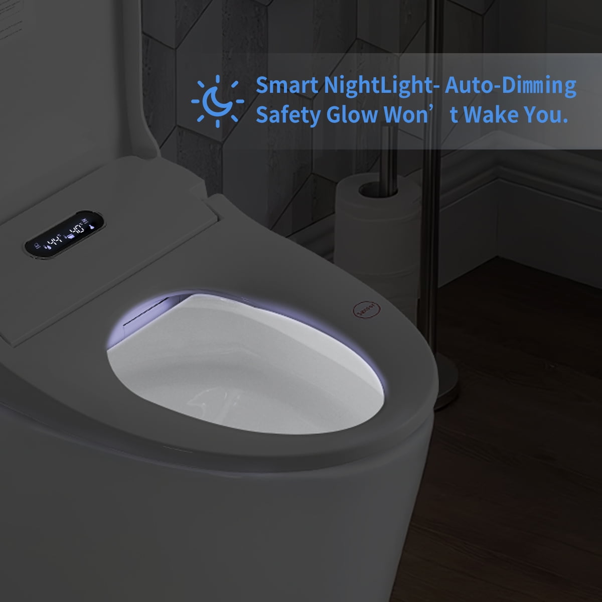 Smart Bidet Toilet Seat with Side Knob | Adjustable heat, auto open/close, night light, easy installation