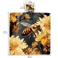 thumbnail image 2 of Honeybee Canvas Picnic Mat Outdoor Waterproof Foldable Portable Beach Blanket for Camping Hiking Park - Large Size Durable Mat with Carrying Strap - 200 x 150 cm, 2 of 6