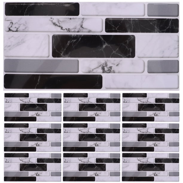 27 piezas de azulejos de pared autoadhesivos, impermeables, despegables y pegables, para pared, para salpicadero, de vinilo, decorativos, de mármol, para sala de estar y baño