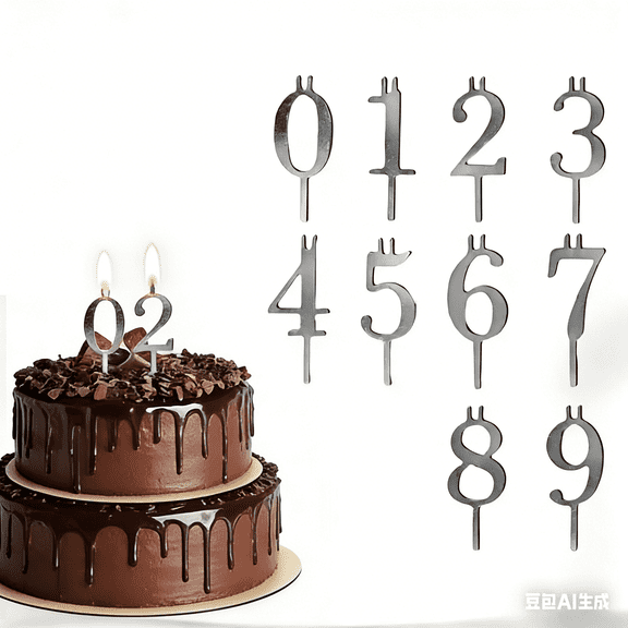 3 Packs 0.17Lbs Reusable Stainless Steel Number Candle Holder Set, 3.94x3.15Inch for Birthday Cakes