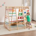thumbnail image 2 of YIYADO Indoor Climbing Set, 9-in-1, High-Quality Wood, Anti-Slip Grooves, 2-in-1 Slide and Climb, 2 of 7